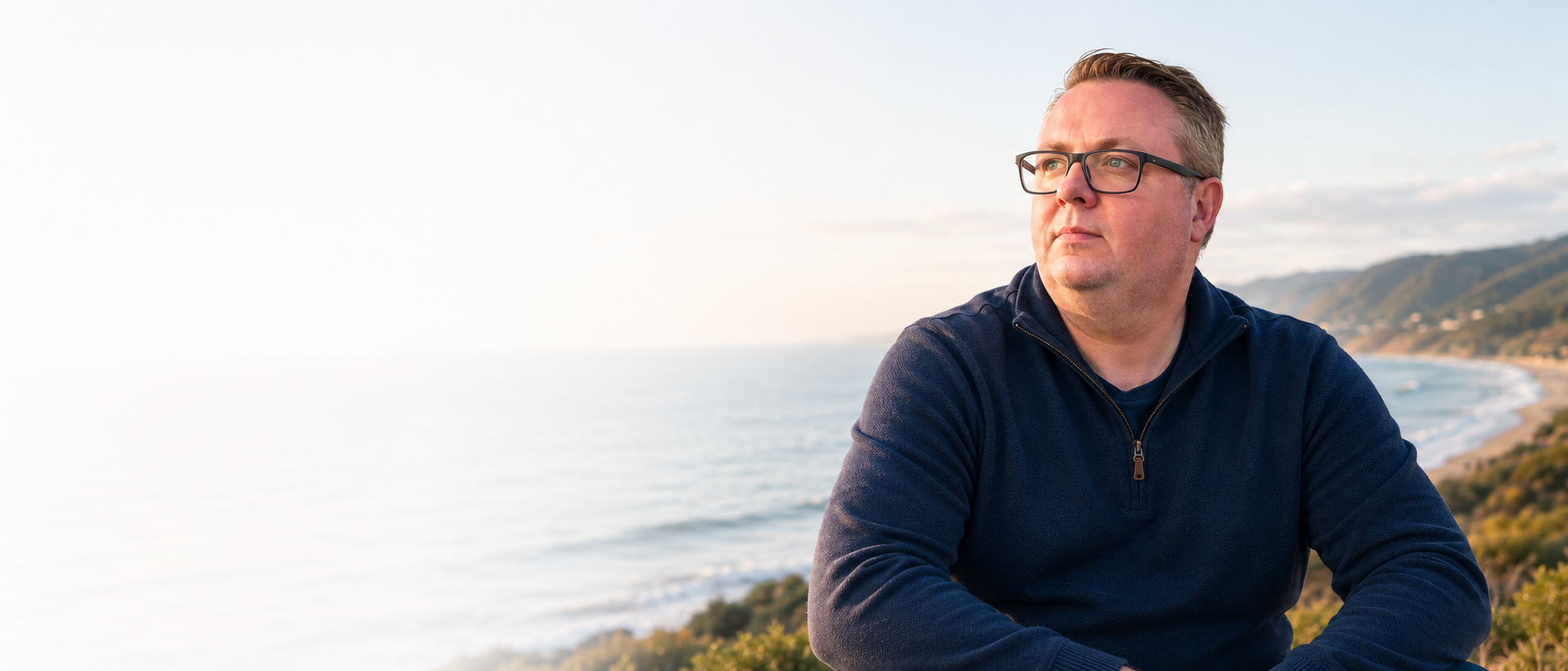 Dave looking out over the coast